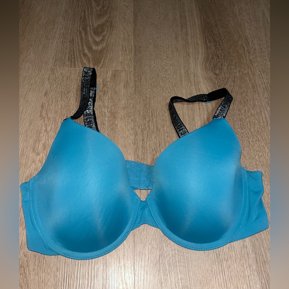 Victoria's Secret Teal Bra with Black Straps